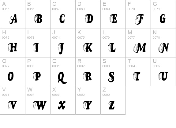 Goudy Fancy uppercase A-Z preview