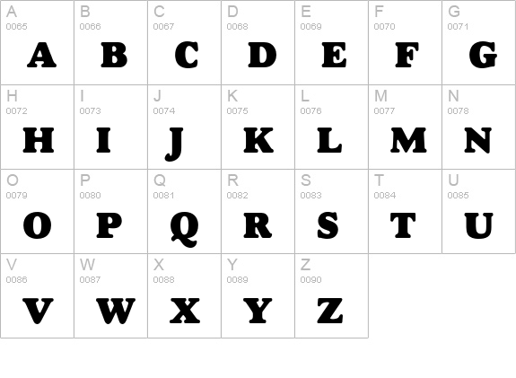 Goudy Heavy Face uppercase A-Z preview