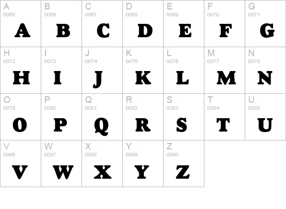 Goudy Heavyface uppercase A-Z preview