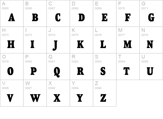 Goudy Heavyface Condensed uppercase A-Z preview