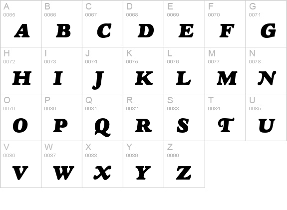 Goudy Heavyface Std Italic uppercase A-Z preview