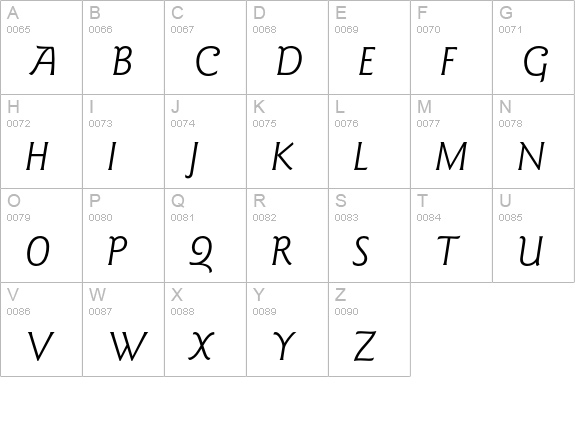 Goudy Sans* Book Italic uppercase A-Z preview