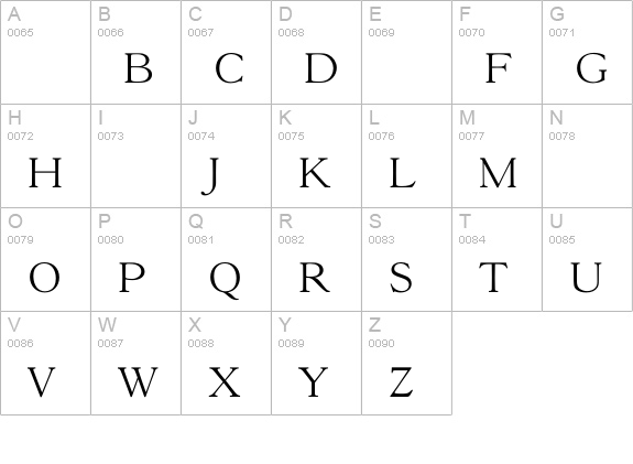 GoudY38Light uppercase A-Z preview