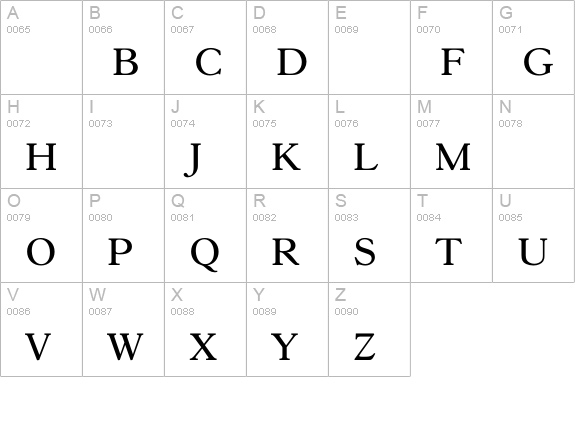 GoudY38Medium uppercase A-Z preview