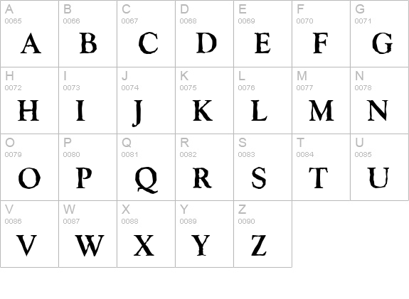 GoudyAntique-Bold uppercase A-Z preview
