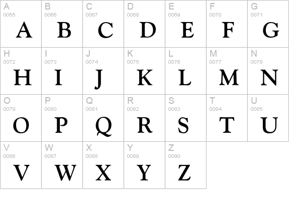 GoudyBold uppercase A-Z preview