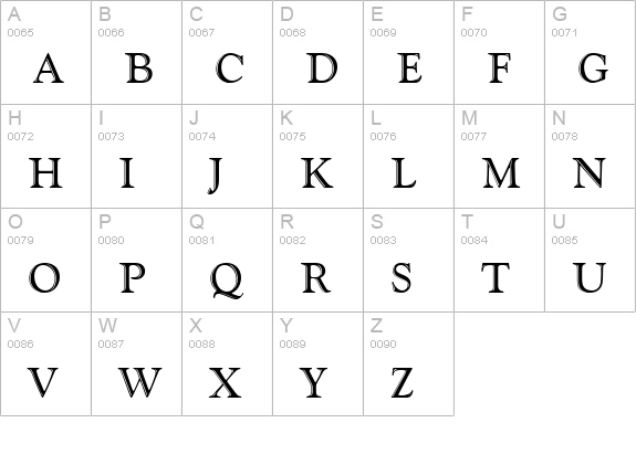 GoudyHanD uppercase A-Z preview