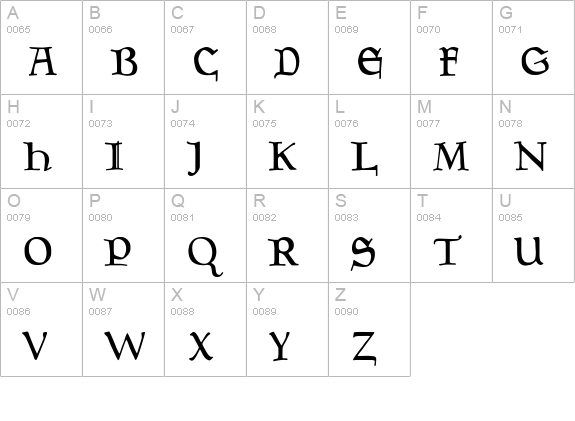 GoudyMedieval-Alternate uppercase A-Z preview