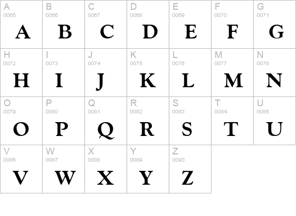 GoudyOldStyTEEExtBol uppercase A-Z preview