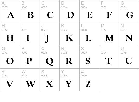 GoudyOldStyTExtBol uppercase A-Z preview