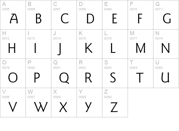 GoudySansBook uppercase A-Z preview