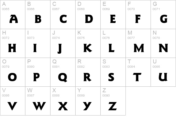 GoudySansEF-Black uppercase A-Z preview