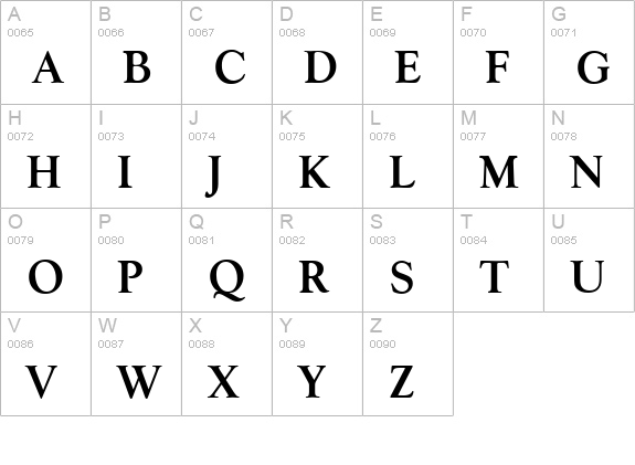 GoudySerial-Bold uppercase A-Z preview