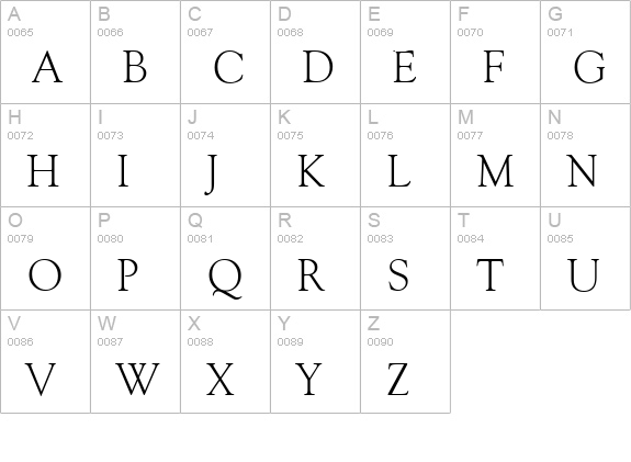 GoudySerial-Light-Regular uppercase A-Z preview