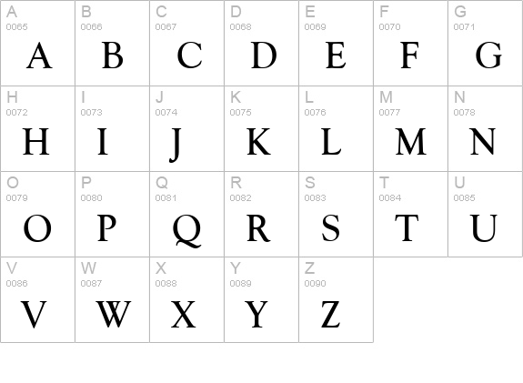 GoudySerial-Medium-Regular uppercase A-Z preview