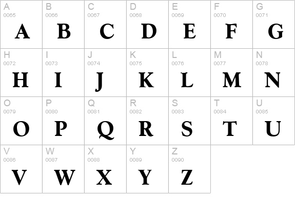 GoudySerial-Xbold-Regular uppercase A-Z preview