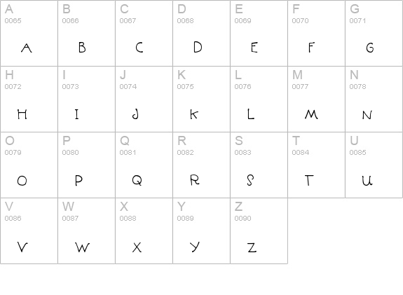 Grace uppercase A-Z preview