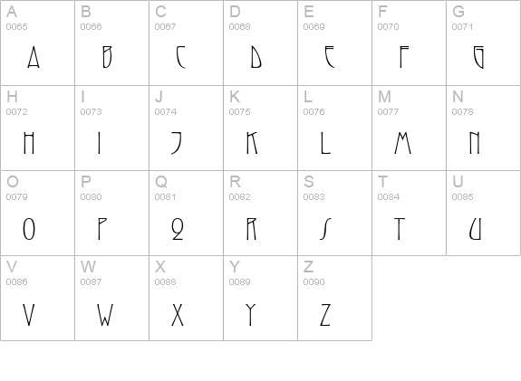 Gradl uppercase A-Z preview