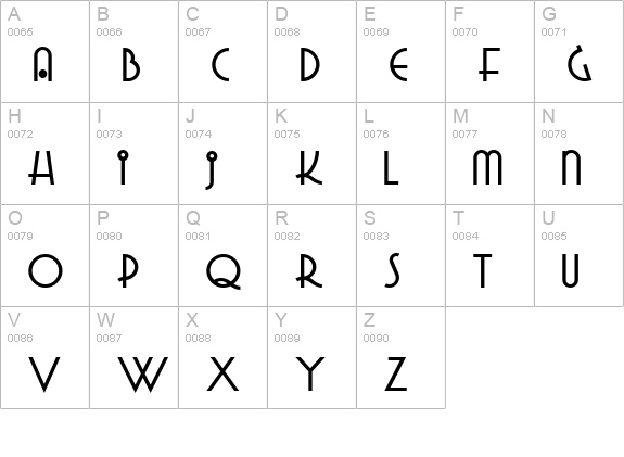 Grado Gradoo NF uppercase A-Z preview
