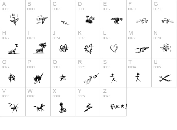 Graffio-Visivo uppercase A-Z preview