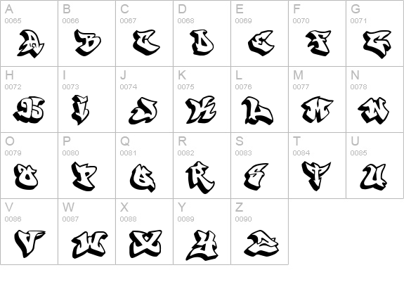graffonti .3d.drop. uppercase A-Z preview