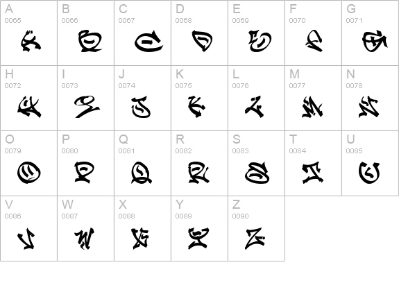 GRAFFPITY uppercase A-Z preview