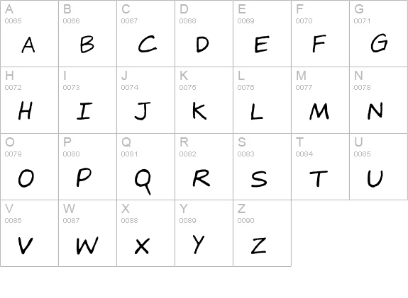 Gragsie uppercase A-Z preview