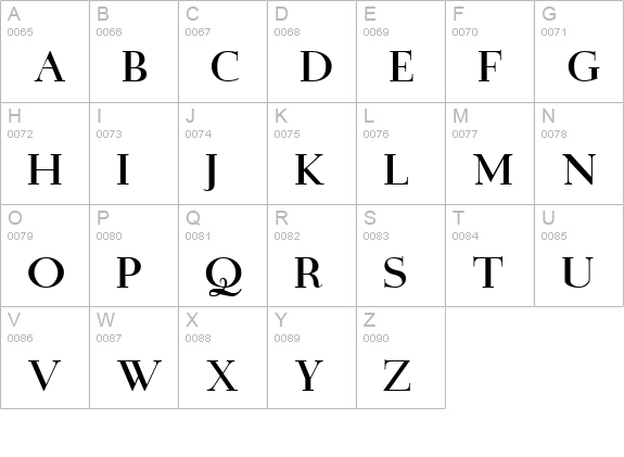 Grail New uppercase A-Z preview