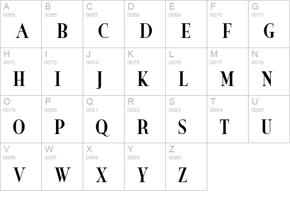 Grail New Condensed uppercase A-Z preview