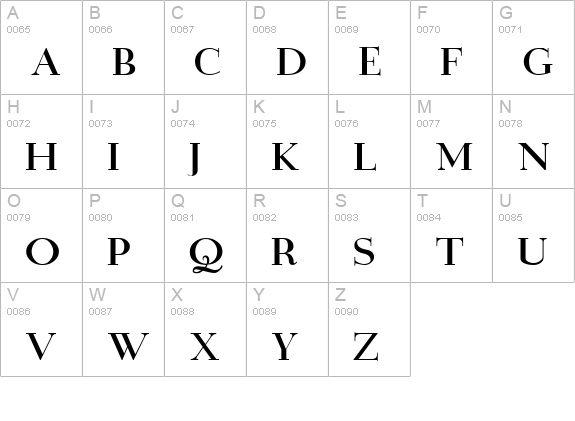 GrailNew uppercase A-Z preview