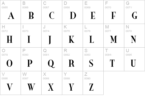 GrailNewCondensed uppercase A-Z preview