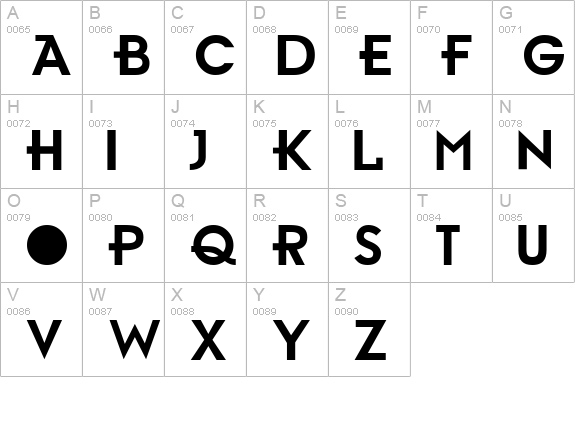 Grambien uppercase A-Z preview