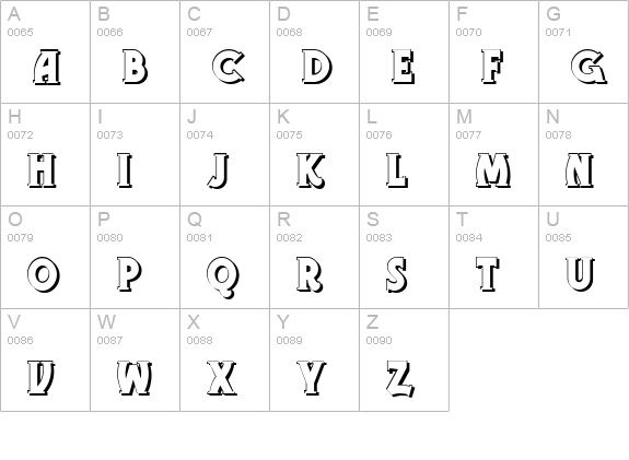 Gramophone Shaded NF uppercase A-Z preview