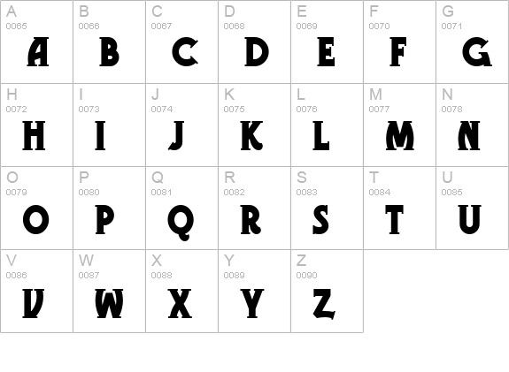 GramophoneNF uppercase A-Z preview