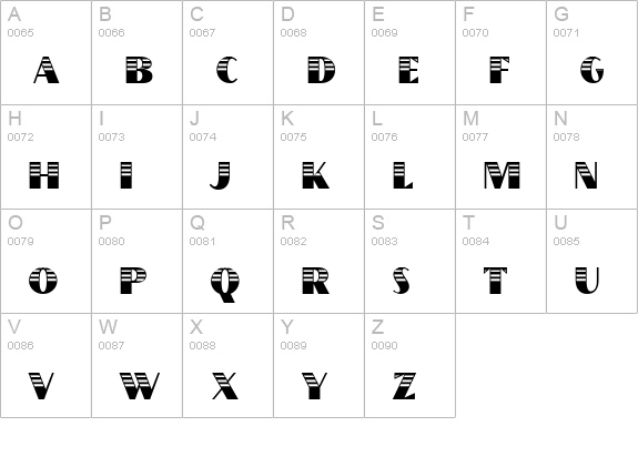 GrancMitSripes uppercase A-Z preview