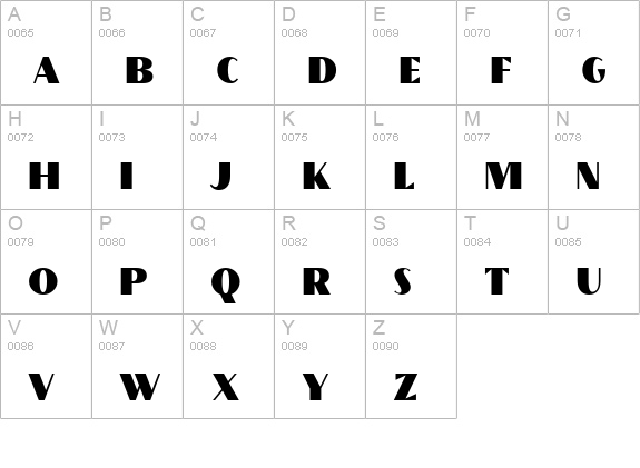 Grandecort Bold uppercase A-Z preview