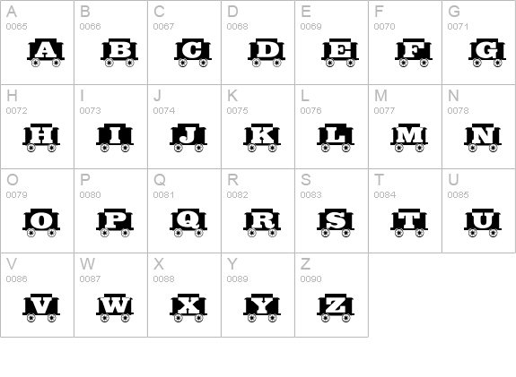GrandFunkRR uppercase A-Z preview