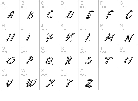 Grannys 3D uppercase A-Z preview
