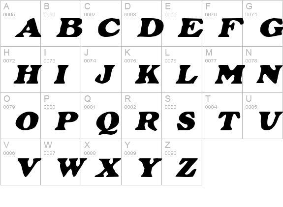 Grant Oblique uppercase A-Z preview
