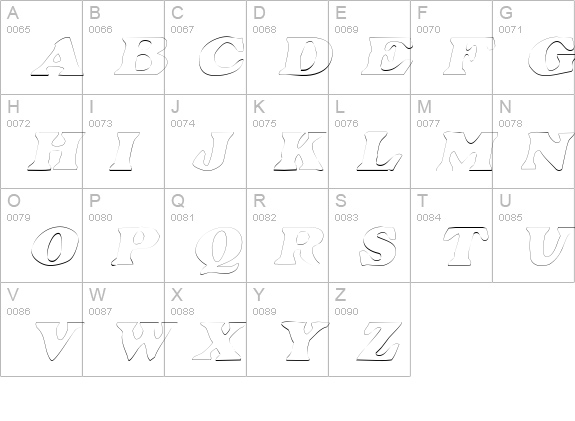 GrantOutline Oblique uppercase A-Z preview