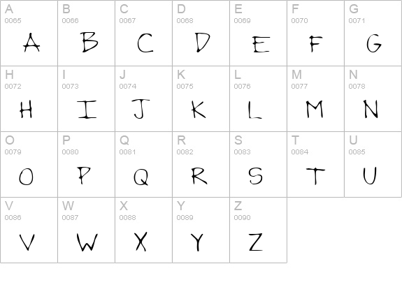 GrantsHand Regular uppercase A-Z preview
