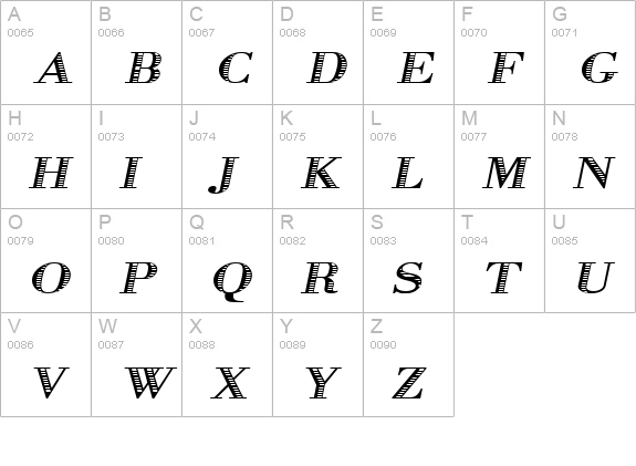 Graphis-Oblique uppercase A-Z preview