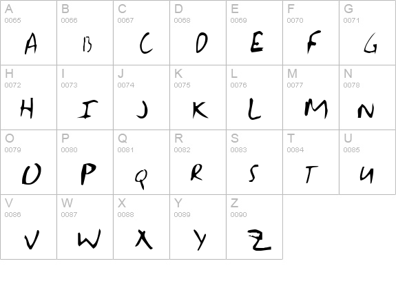 Grasko uppercase A-Z preview