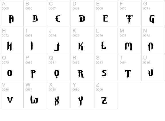 Grave Digger uppercase A-Z preview