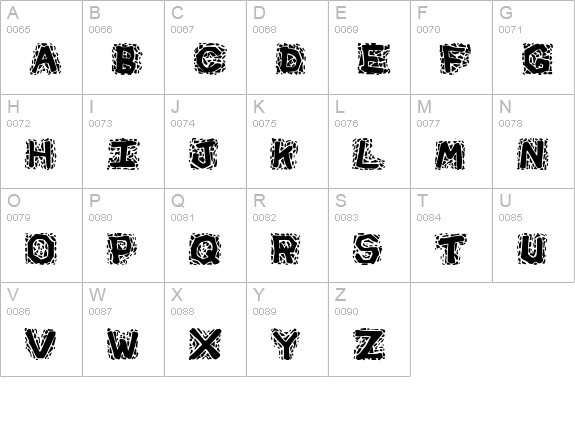 Gravel uppercase A-Z preview