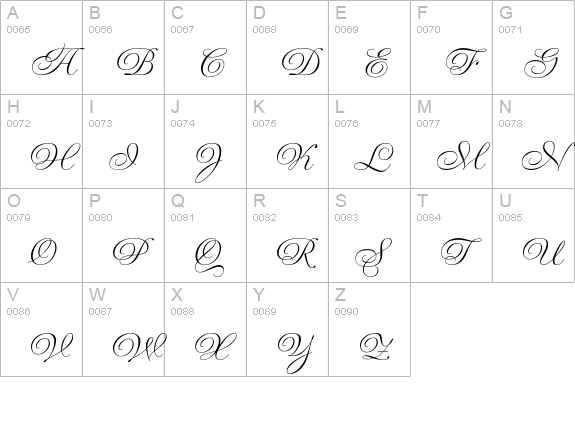 Gravura Std uppercase A-Z preview