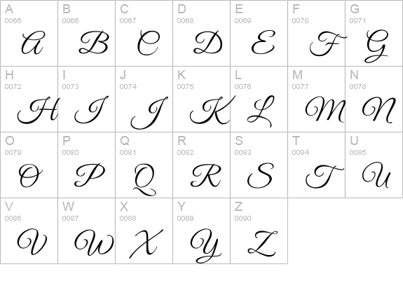 Great Vibes uppercase A-Z preview