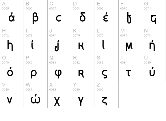 Grecian Formula uppercase A-Z preview