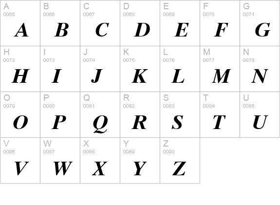 Greco Ten SSi Bold Italic uppercase A-Z preview