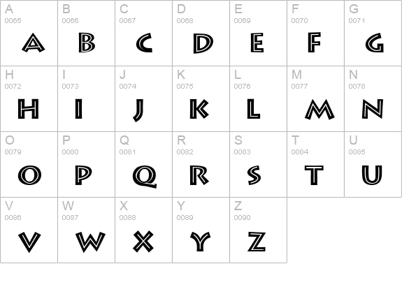 Greek Diner Inline TT uppercase A-Z preview